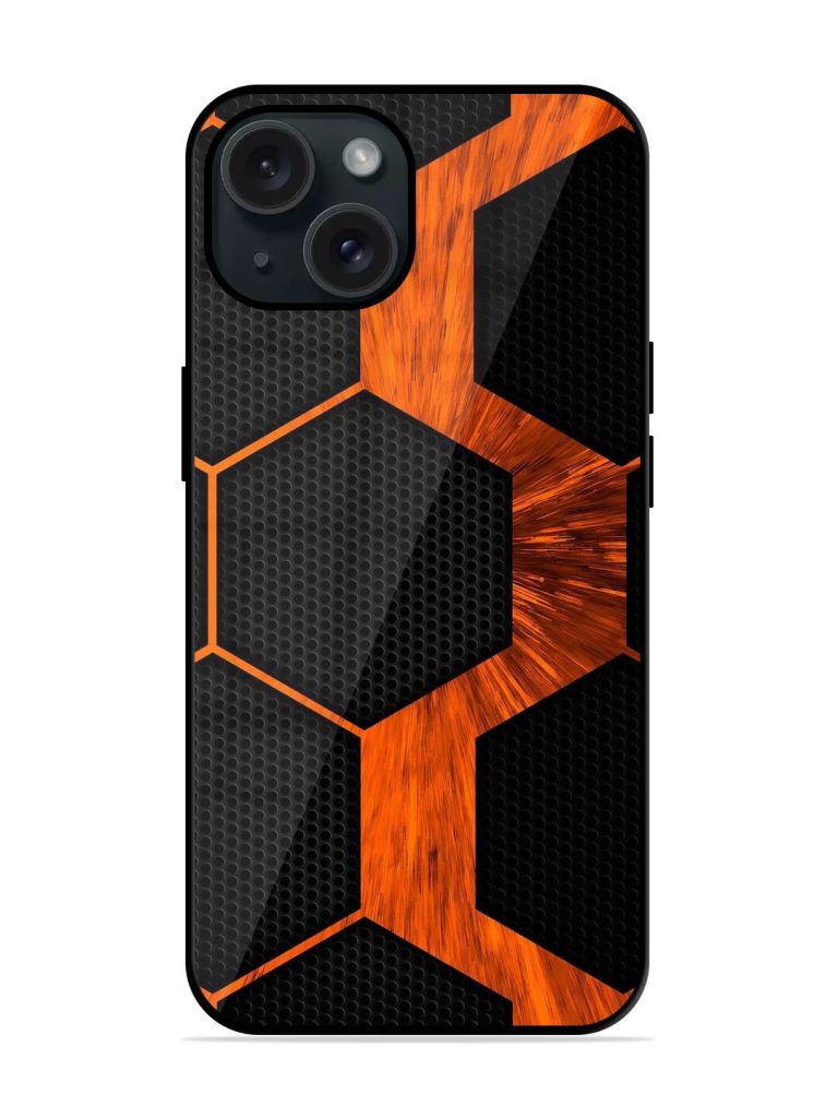 Wooden Polygon Glossy Metal TPU Case
