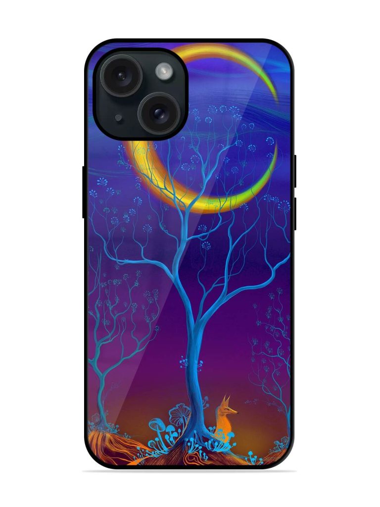 3D Neon Illustration Glossy Metal TPU Case