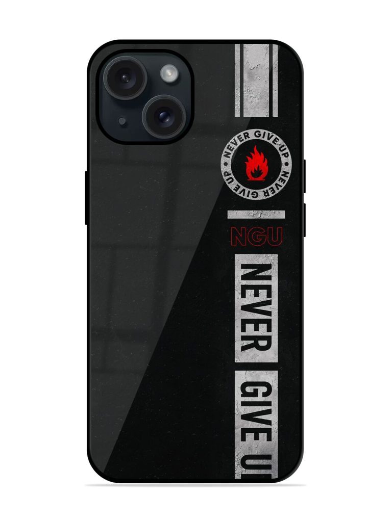Never Give Up Glossy Metal TPU Case