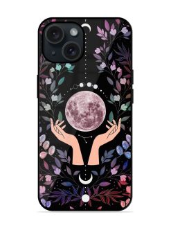 Hand On Moon Glossy Metal TPU Case