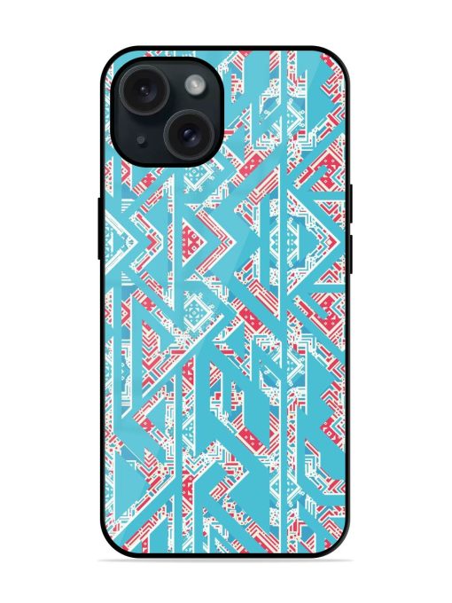 Abstract Blue Geometric Glossy Metal TPU Case Edge Zapvi