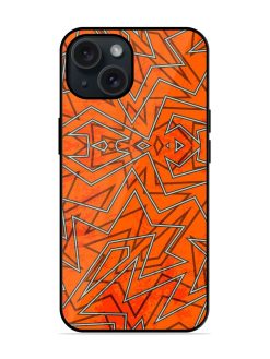 Abstract Orange Retro Glossy Metal TPU Case