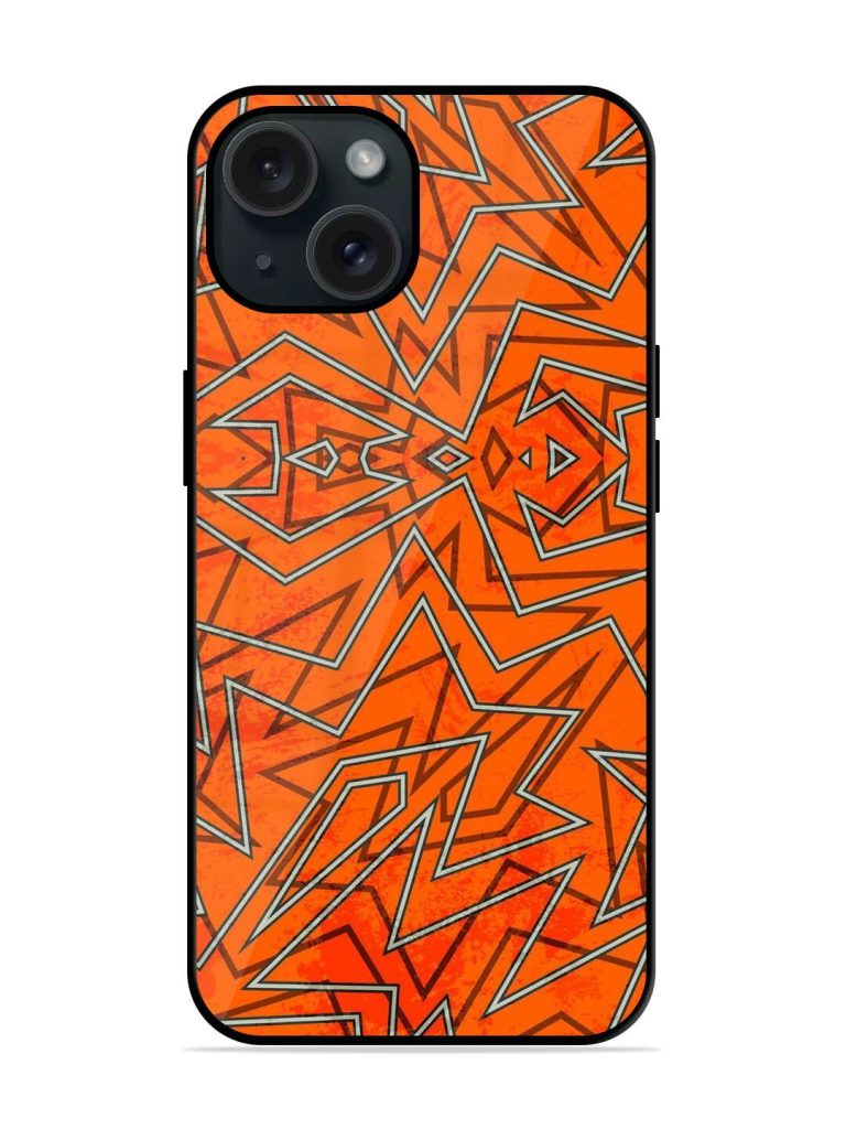 Abstract Orange Retro Glossy Metal TPU Case