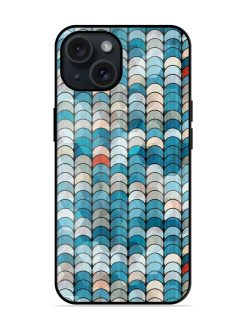 Abstract Blue Circle Glossy Metal TPU Case