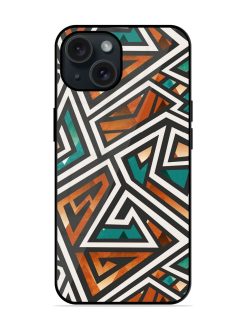 African Geometric Seamless Glossy Metal TPU Case