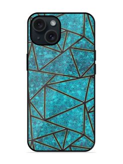 Blue Color Triangle Glossy Metal TPU Case