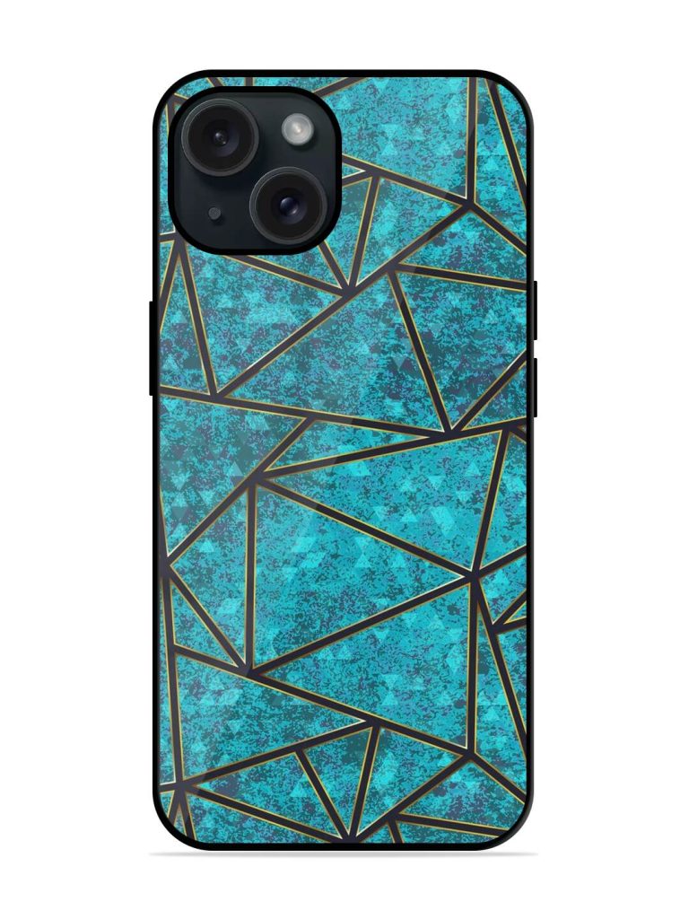 Blue Color Triangle Glossy Metal TPU Case