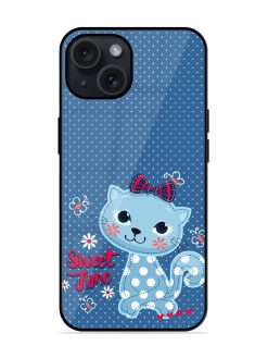 Cartoon Sweet Cat Glossy Metal TPU Case
