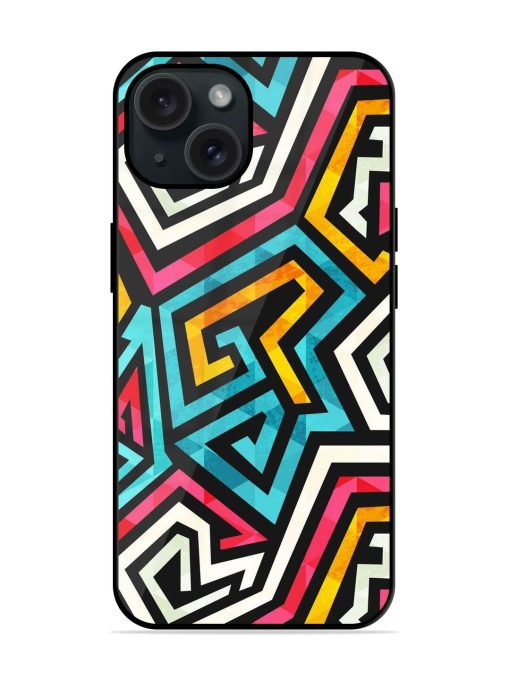 Graffiti Geometric Pattern Glossy Metal TPU Case Edge Zapvi