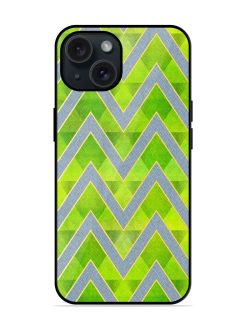 Green Zigzag Seamless Glossy Metal TPU Case