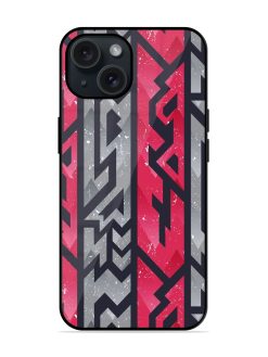 Red Ancient Pattern Glossy Metal TPU Case