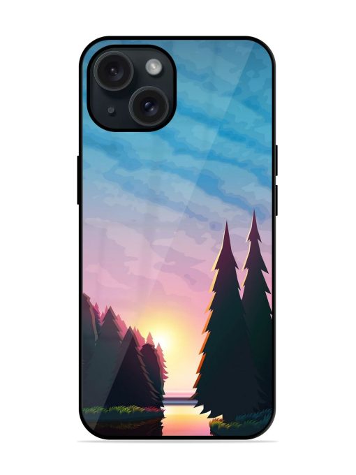 River Forest Sunrise Glossy Metal TPU Case Edge Zapvi