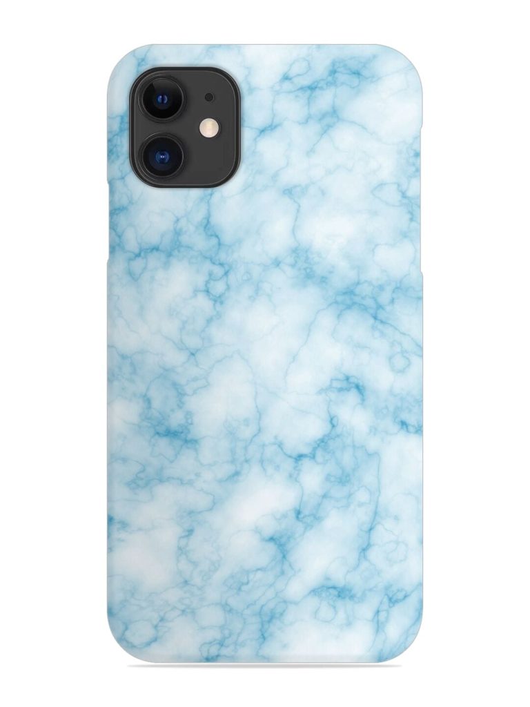Blue White Natural Marble Snap Case for Apple Iphone 11