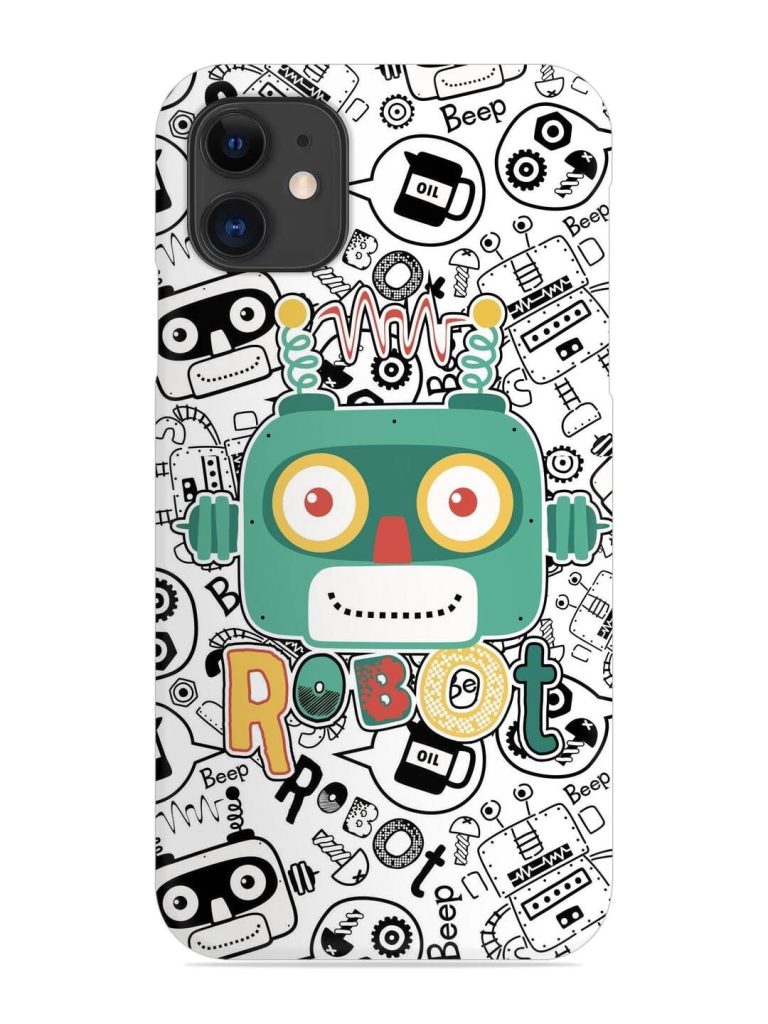 Robot Modern Seamless Pattern Snap Case for Apple Iphone 11