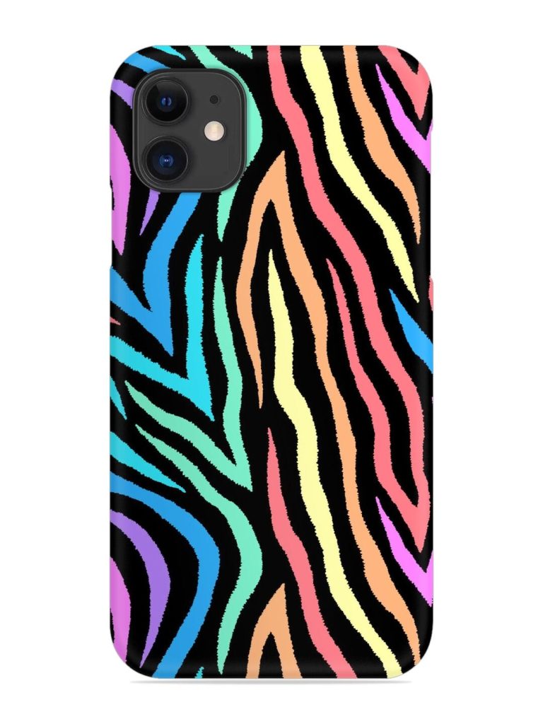 Colorful Abstract Zebra Snap Case for Apple Iphone 11