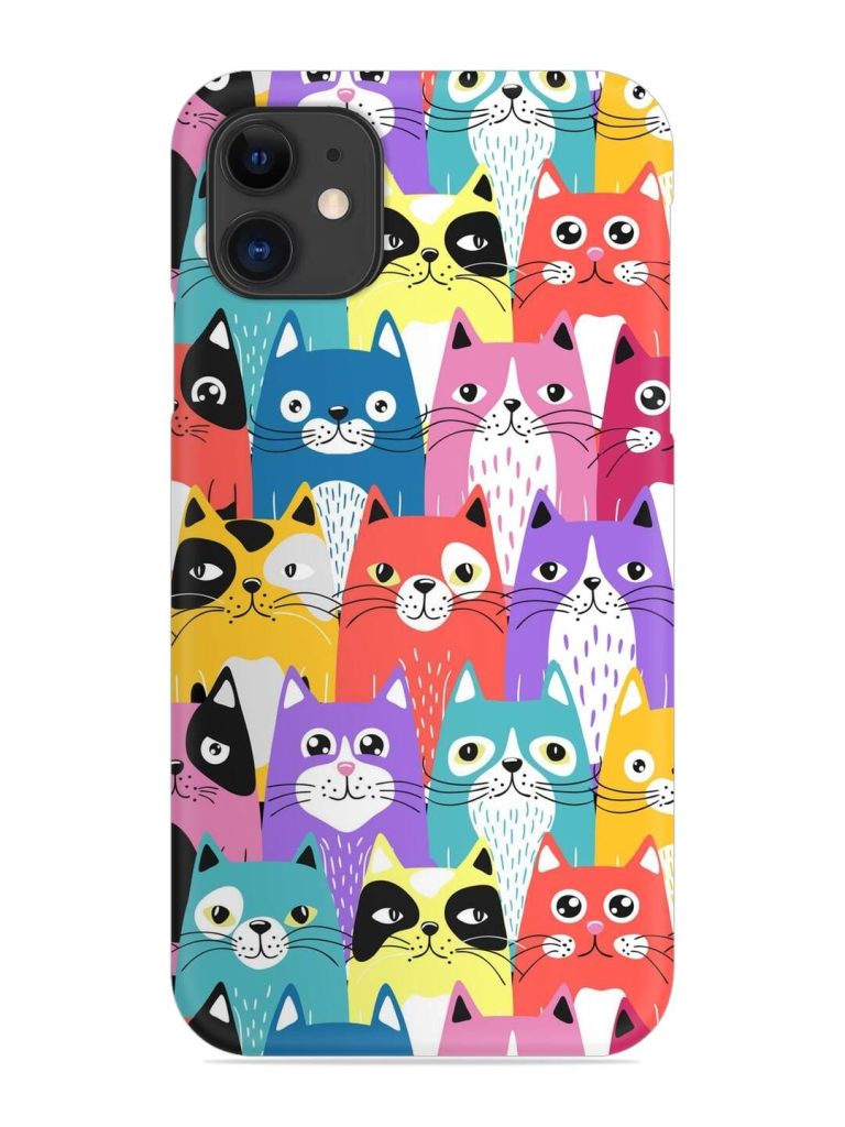 Funny Cartoon Cats Snap Case for Apple Iphone 11