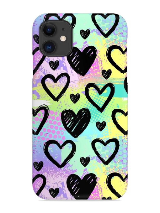 Bright Pattern Hearts Snap Case for Apple Iphone 11 Edge Zapvi