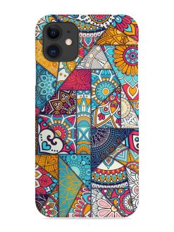 Patchwork Pattern Vintage Snap Case for Apple Iphone 11
