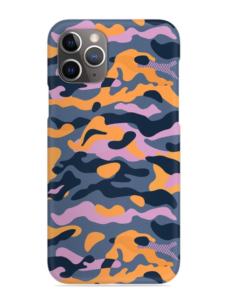 Camouflage Army Military English Orange Art Snap Case for Apple Iphone 11 Pro