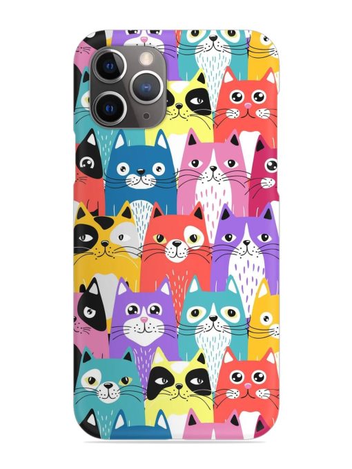 Funny Cartoon Cats Snap Case for Apple Iphone 11 Pro Edge Zapvi