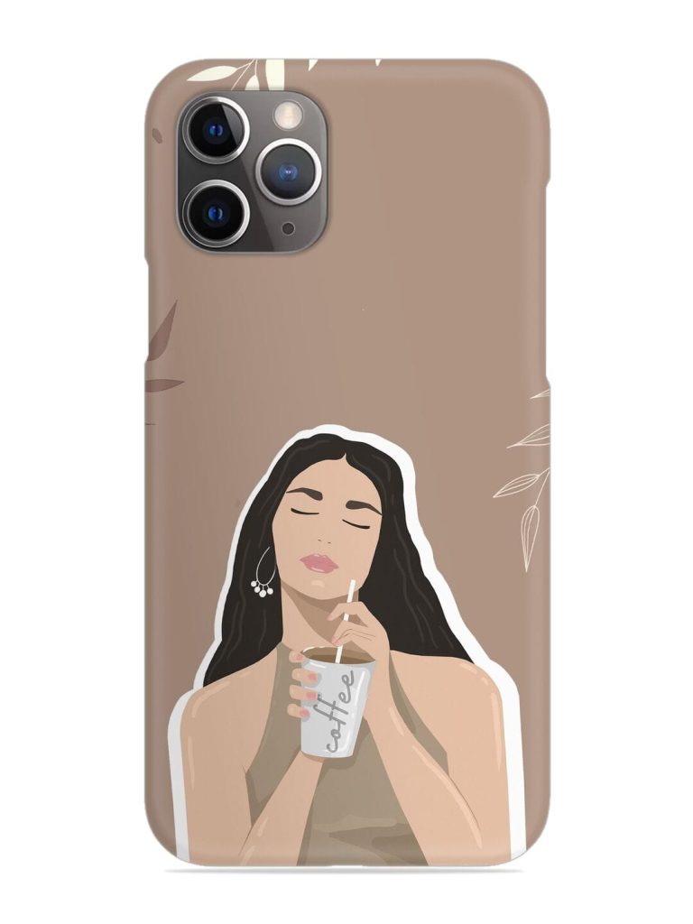 Girl With Coffee Snap Case for Apple Iphone 11 Pro