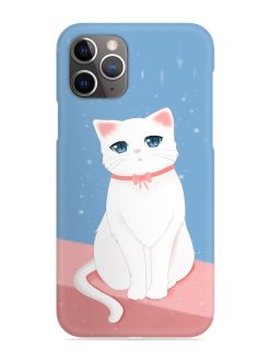 Cute White Cat Snap Case for Apple Iphone 11 Pro
