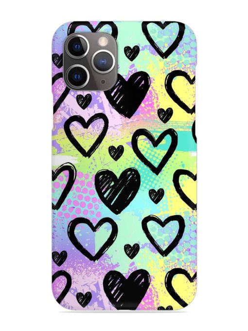 Bright Pattern Hearts Snap Case for Apple Iphone 11 Pro Max Edge Zapvi