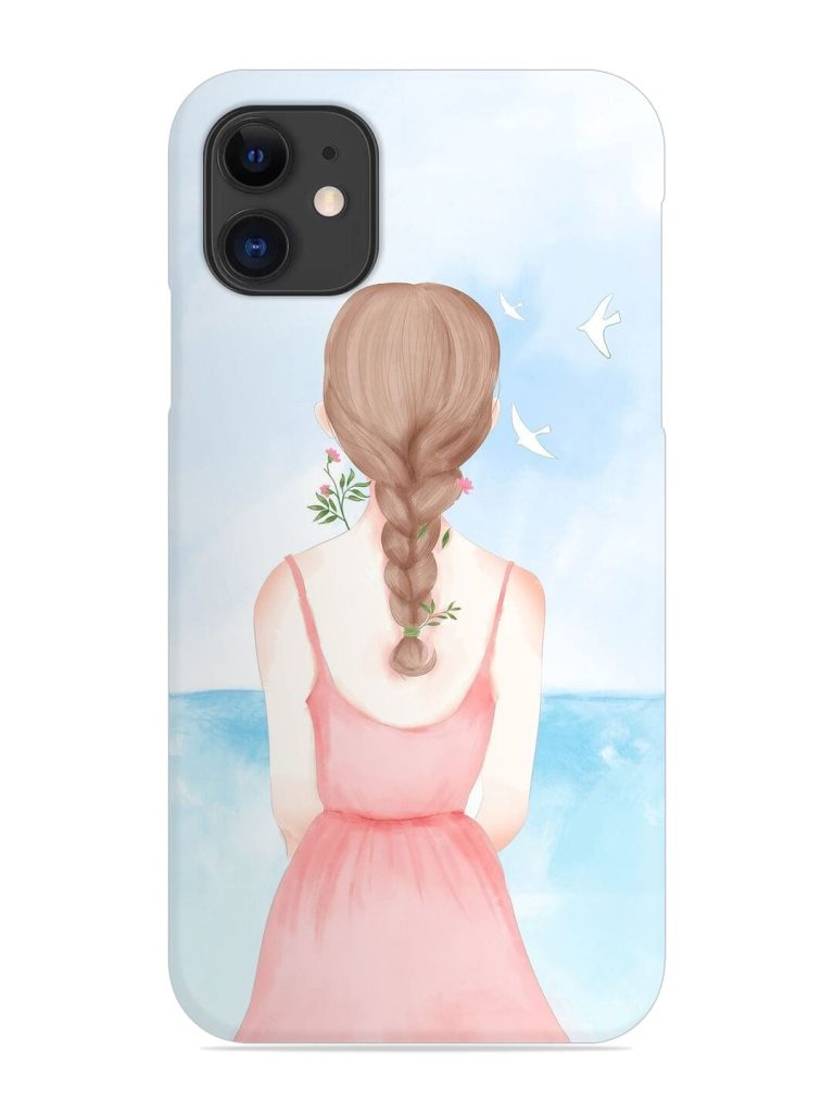 Watercolor Girl Vector Snap Case for Apple Iphone 12