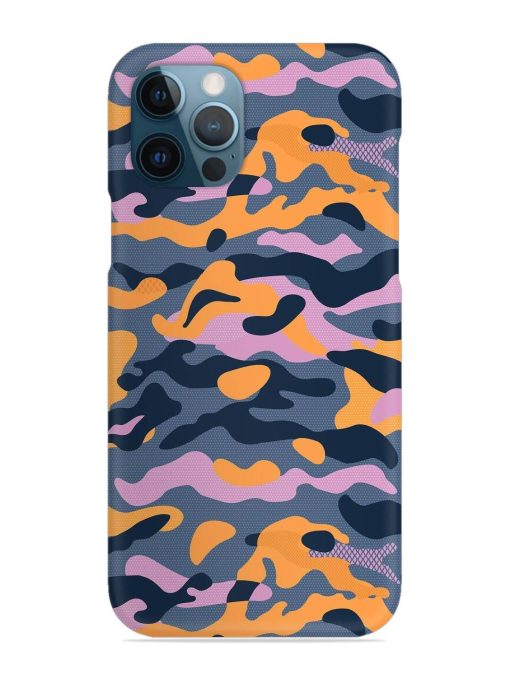 Camouflage Army Military English Orange Art Snap Case for Apple Iphone 12 Pro Edge Zapvi