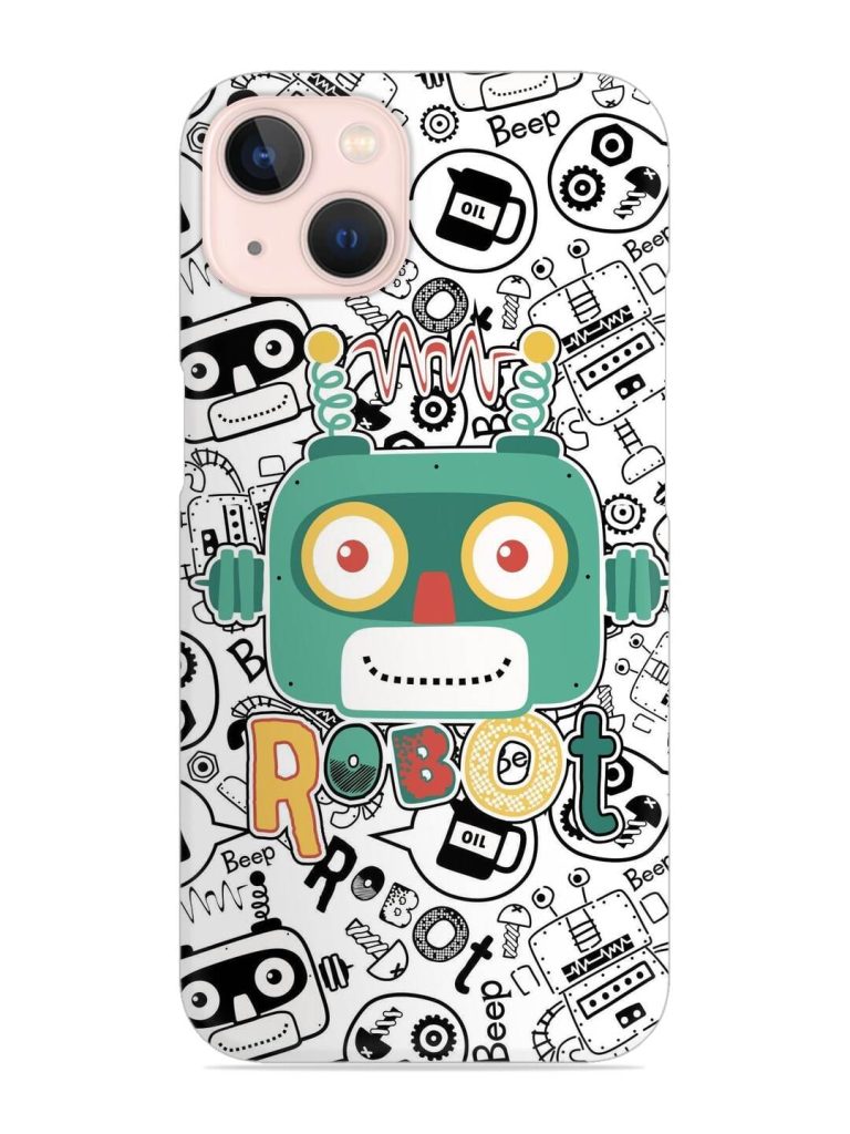 Robot Modern Seamless Pattern Snap Case for Apple Iphone 14