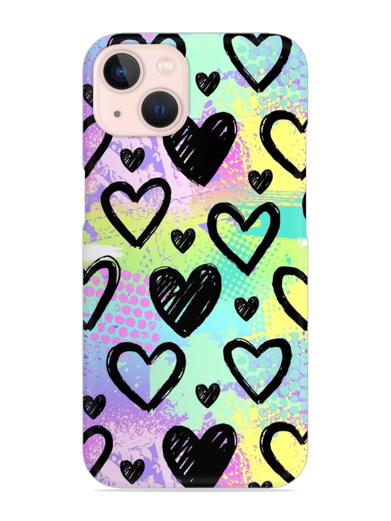 Bright Pattern Hearts Snap Case for Apple Iphone 14