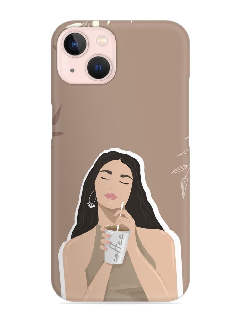 Girl With Coffee Snap Case for Apple Iphone 14