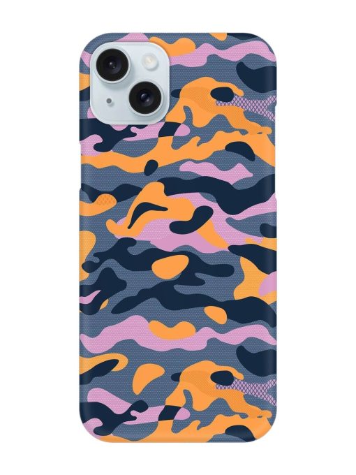 Camouflage Army Military English Orange Art Snap Case for Apple Iphone 15 Plus Edge Zapvi