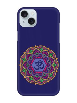 Om Mandala Art Blue Snap Case for Apple Iphone 15 Plus