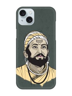 Shivaji Maharaj Vector Art Snap Case for Apple Iphone 15 Plus