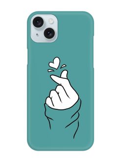 Korean Heart Sign Art Snap Case for Apple Iphone 15 Plus