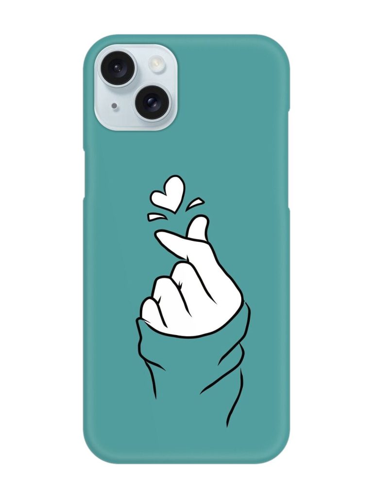 Korean Heart Sign Art Snap Case for Apple Iphone 15 Plus