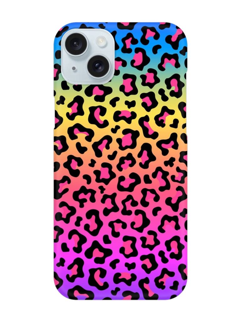 Neon Rainbow Colored Snap Case for Apple Iphone 15 Plus