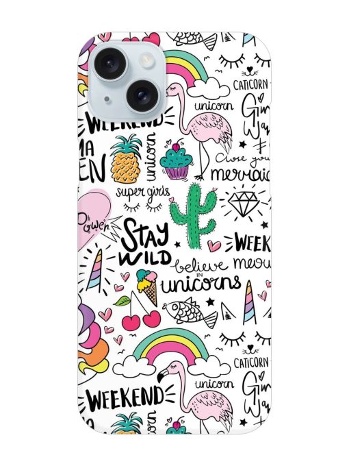 Unicorn Ice Cream Snap Case for Apple Iphone 15 Plus Edge Zapvi