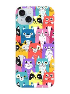 Funny Cartoon Cats Snap Case for Apple Iphone 15 Plus