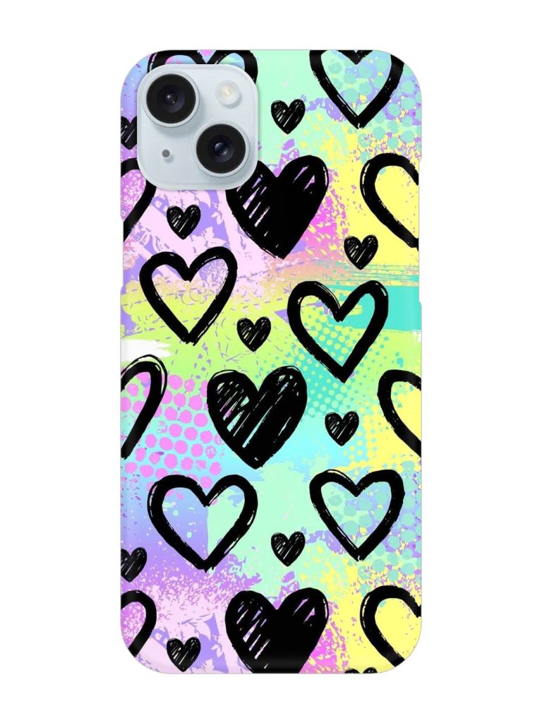 Bright Pattern Hearts Snap Case for Apple Iphone 15 Plus