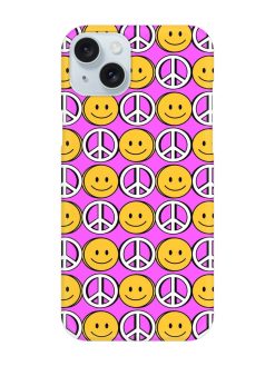 Smiley Face Peace Snap Case for Apple Iphone 15 Plus