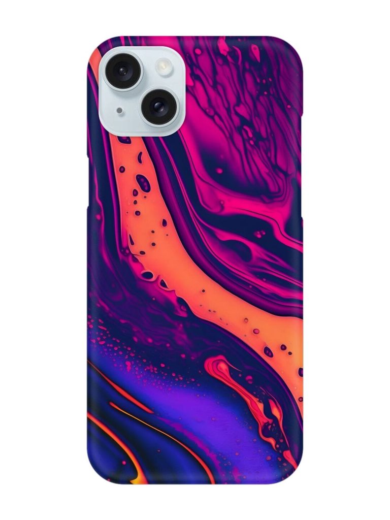Fluid Blue Pink Art Snap Case for Apple Iphone 15 Plus