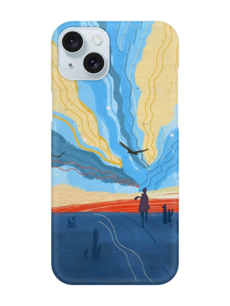 Minimal Abstract Landscape Snap Case for Apple Iphone 15 Plus