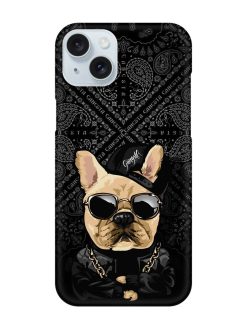 Gangsta Cool Sunglasses Dog Snap Case for Apple Iphone 15 Plus