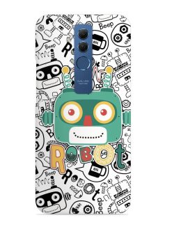 Robot Modern Seamless Pattern Snap Case for Honor Mate 20 Lite