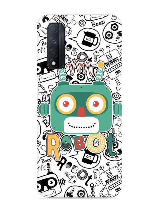 Robot Modern Seamless Pattern Snap Case for Realme Narzo 30 (4G) Edge Zapvi