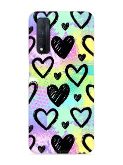 Bright Pattern Hearts Snap Case for Realme Narzo 30 (4G)