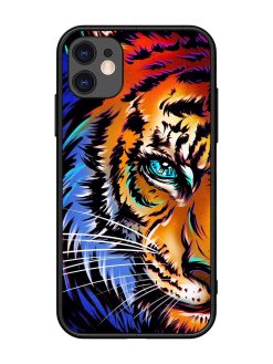 Colorful Lion Art Glossy Metal Phone Cover for Apple Iphone 11