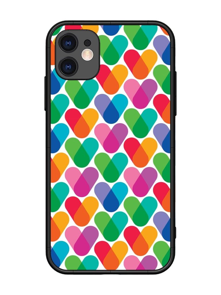 Overlapping Colors Colorful Glossy Metal TPU Phone Cover for Apple Iphone 11